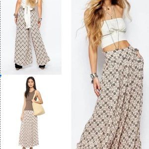 Free People Paisley Graphics Swept Away Culottes Cropped Wide Legs Pants XS